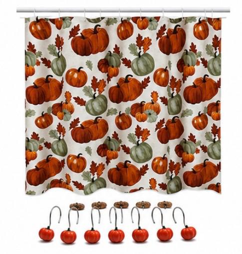 Otoño - Shower Curtain Set with Resin Hooks