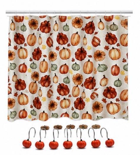 Otoño - Shower Curtain Set with Resin Hooks