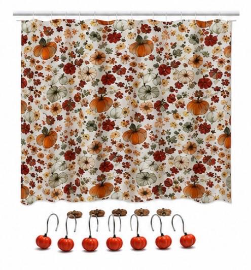 Otoño - Shower Curtain Set with Resin Hooks