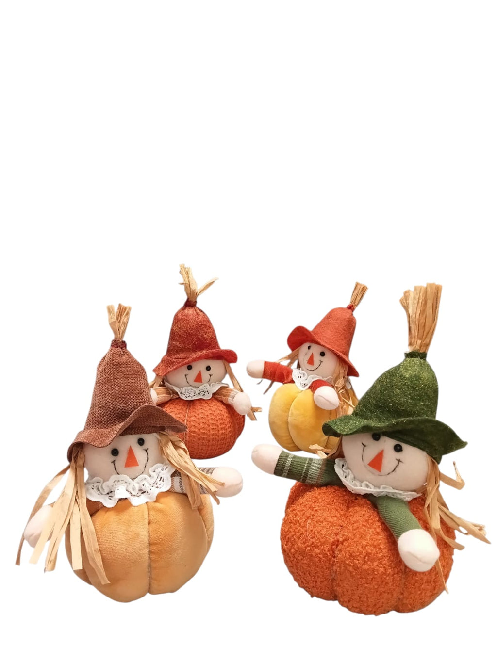Otoño - Espantapájaros Decorativo sobre Calabaza