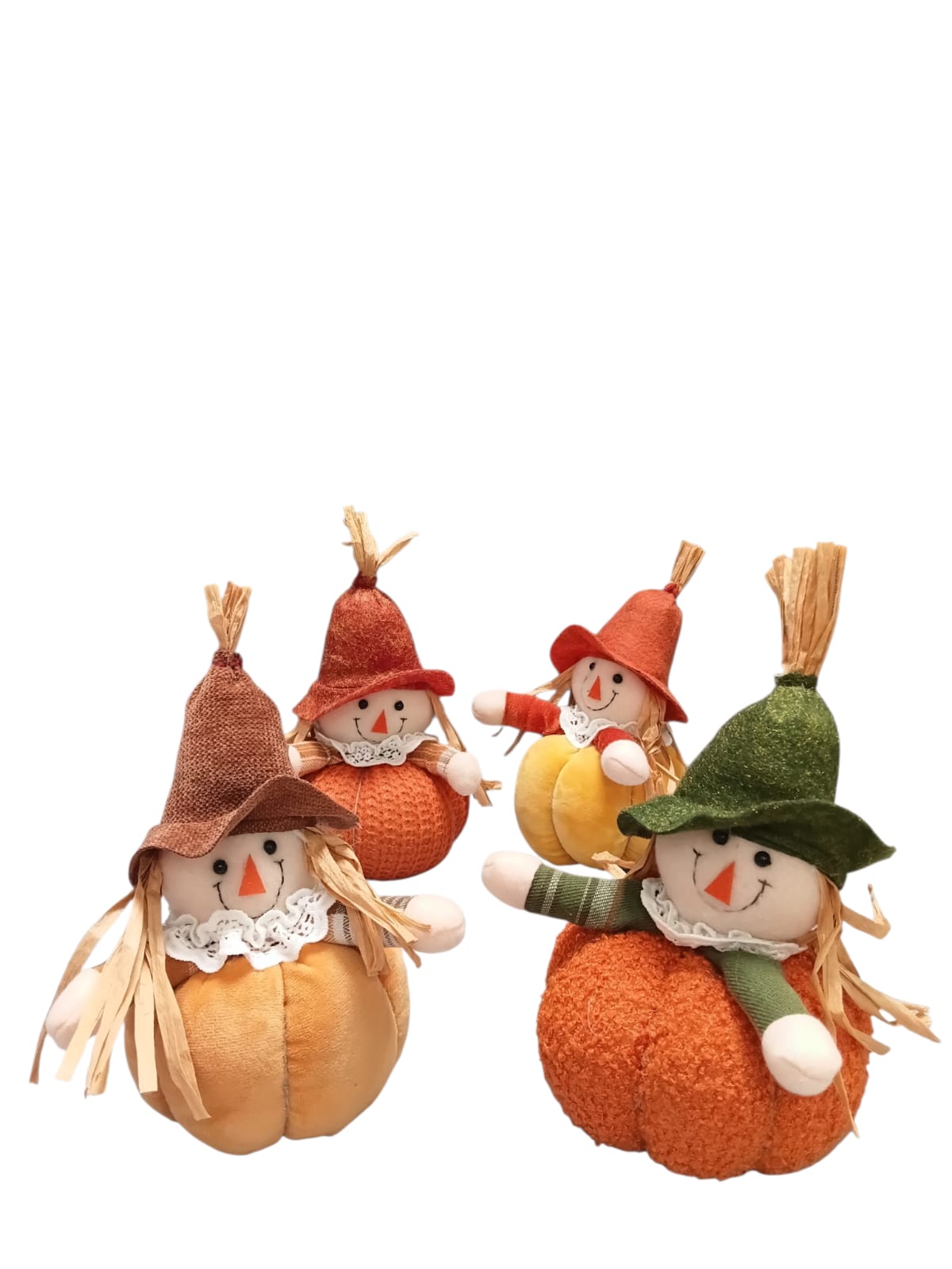 Otoño - Espantapájaros Decorativo sobre Calabaza