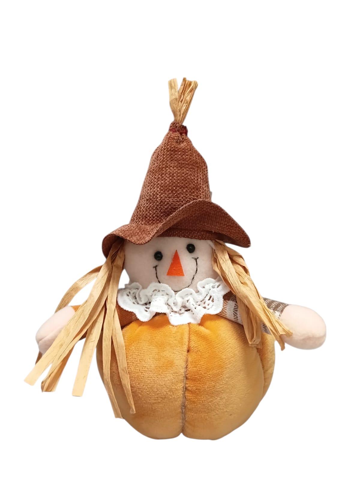 Otoño - Espantapájaros Decorativo sobre Calabaza