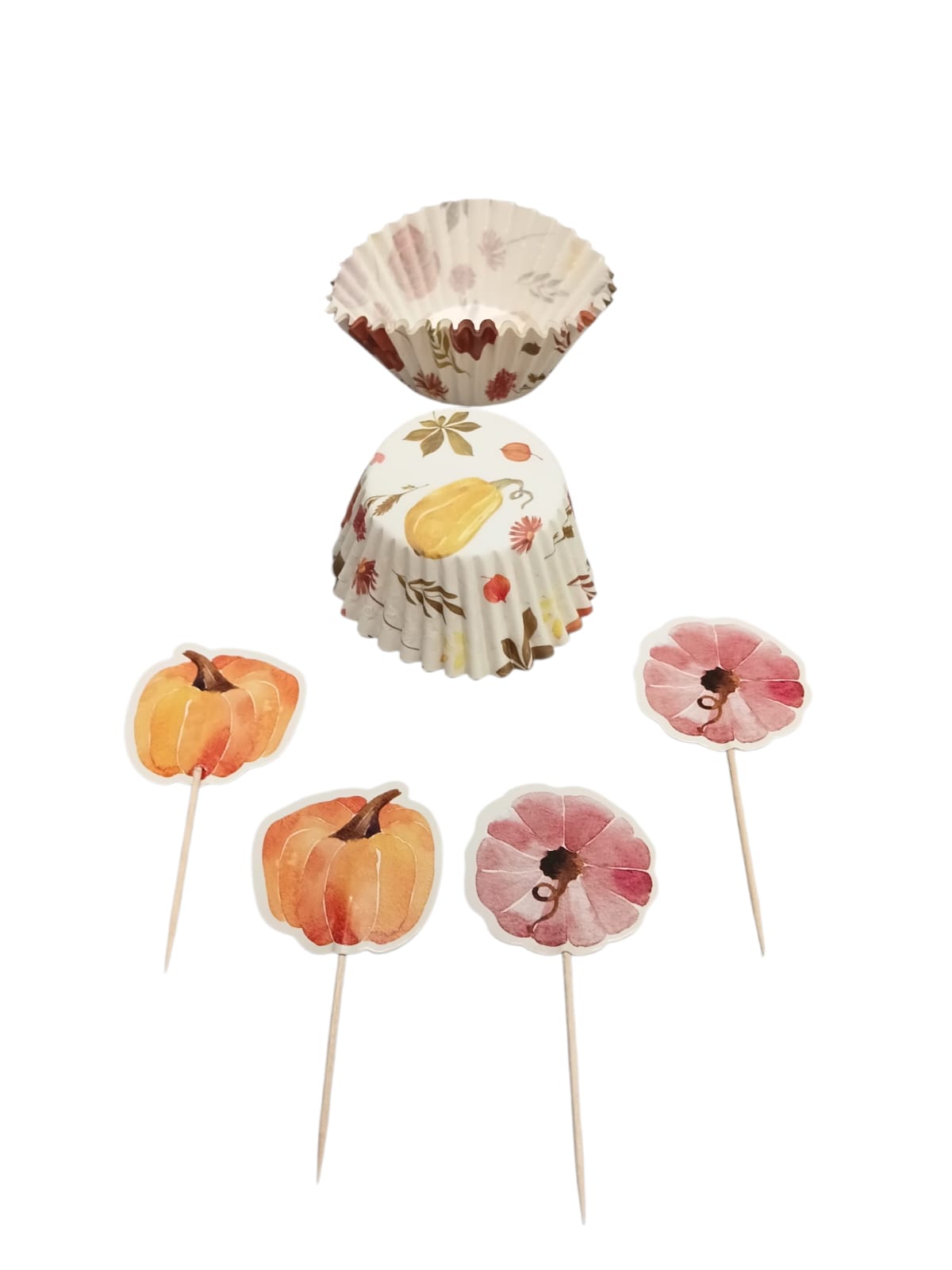 Otoño - Set de Cupcake Liners y Toppers