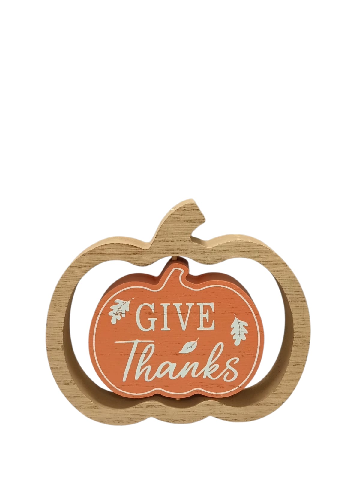 Otoño - Placa de Madera Decorativa | Calabaza Giratoria