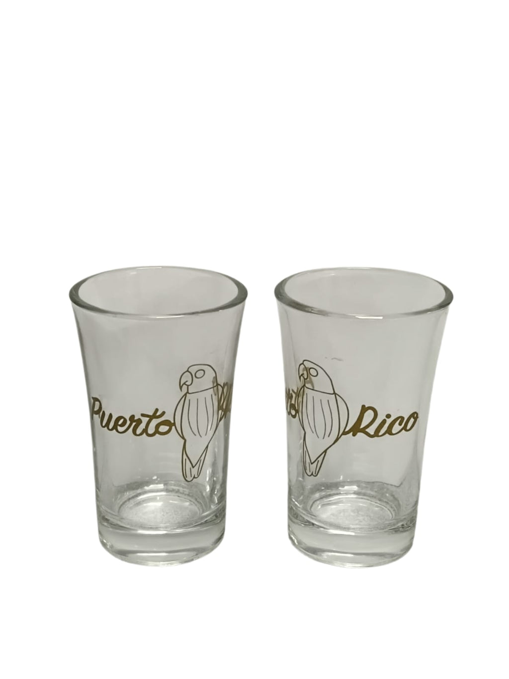 Souvenir - Puerto Rico 2 PC Shot Glass | Gold Design