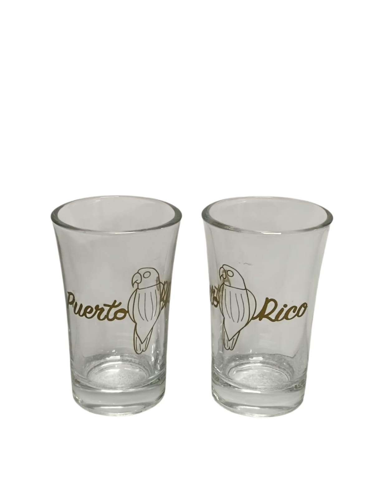Souvenir - Puerto Rico 2 PC Shot Glass | Gold Design
