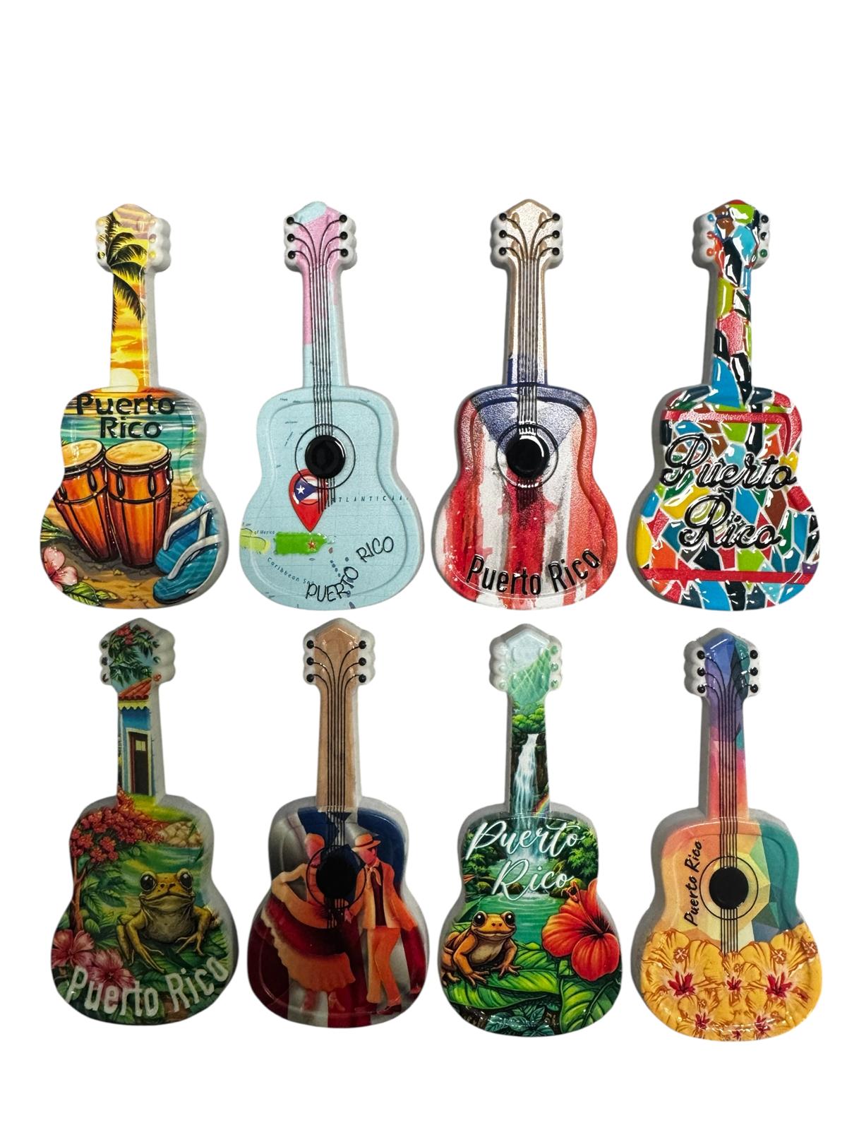Souvenir - Puerto Rico Mini Guitar Fridge Magnet | 8 Styles
