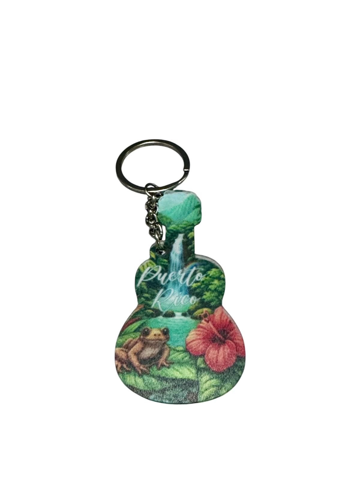 Souvenir - Puerto Rico Guitar Keychain | 4 Styles