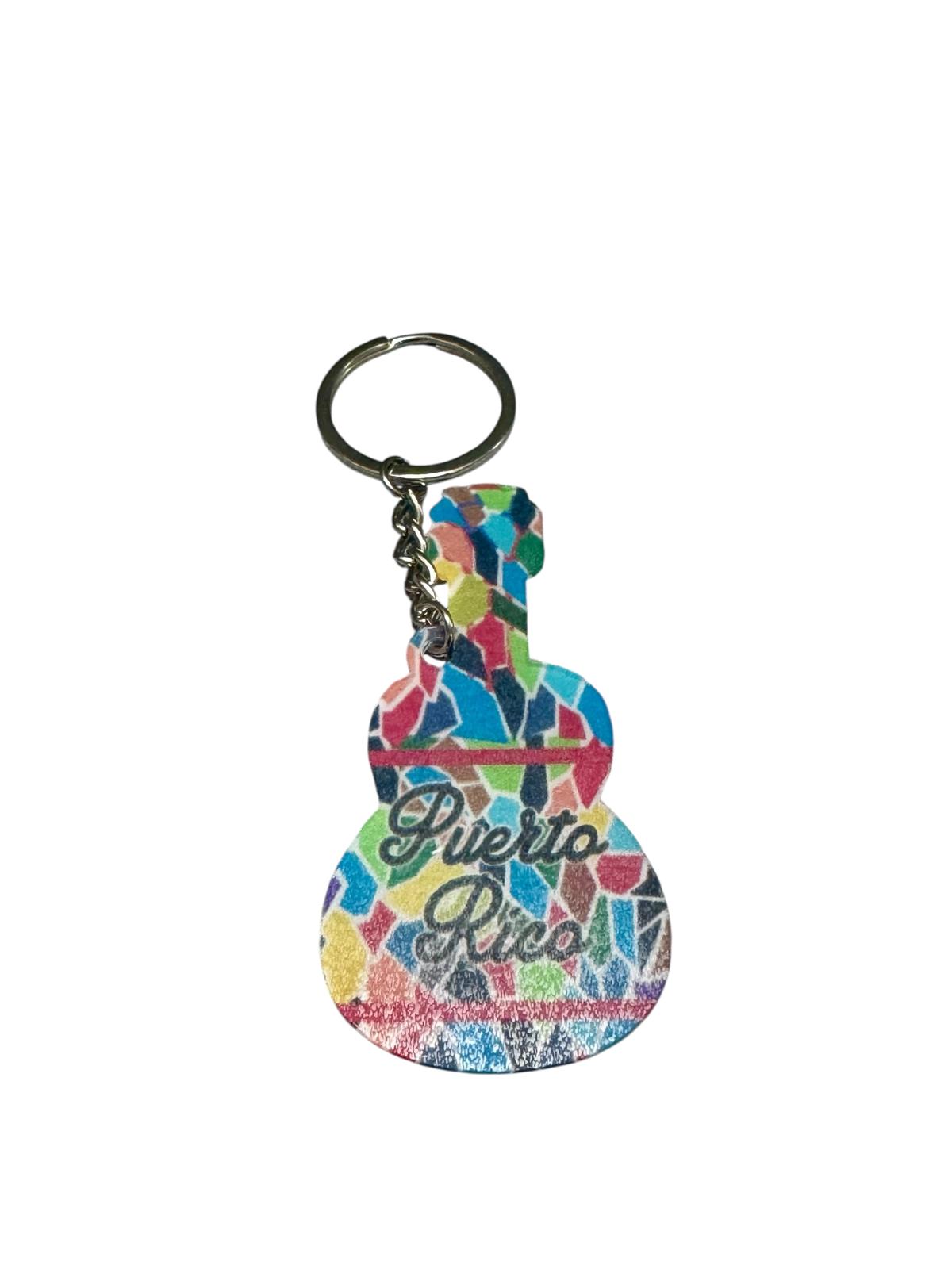 Souvenir - Puerto Rico Guitar Keychain | 4 Styles