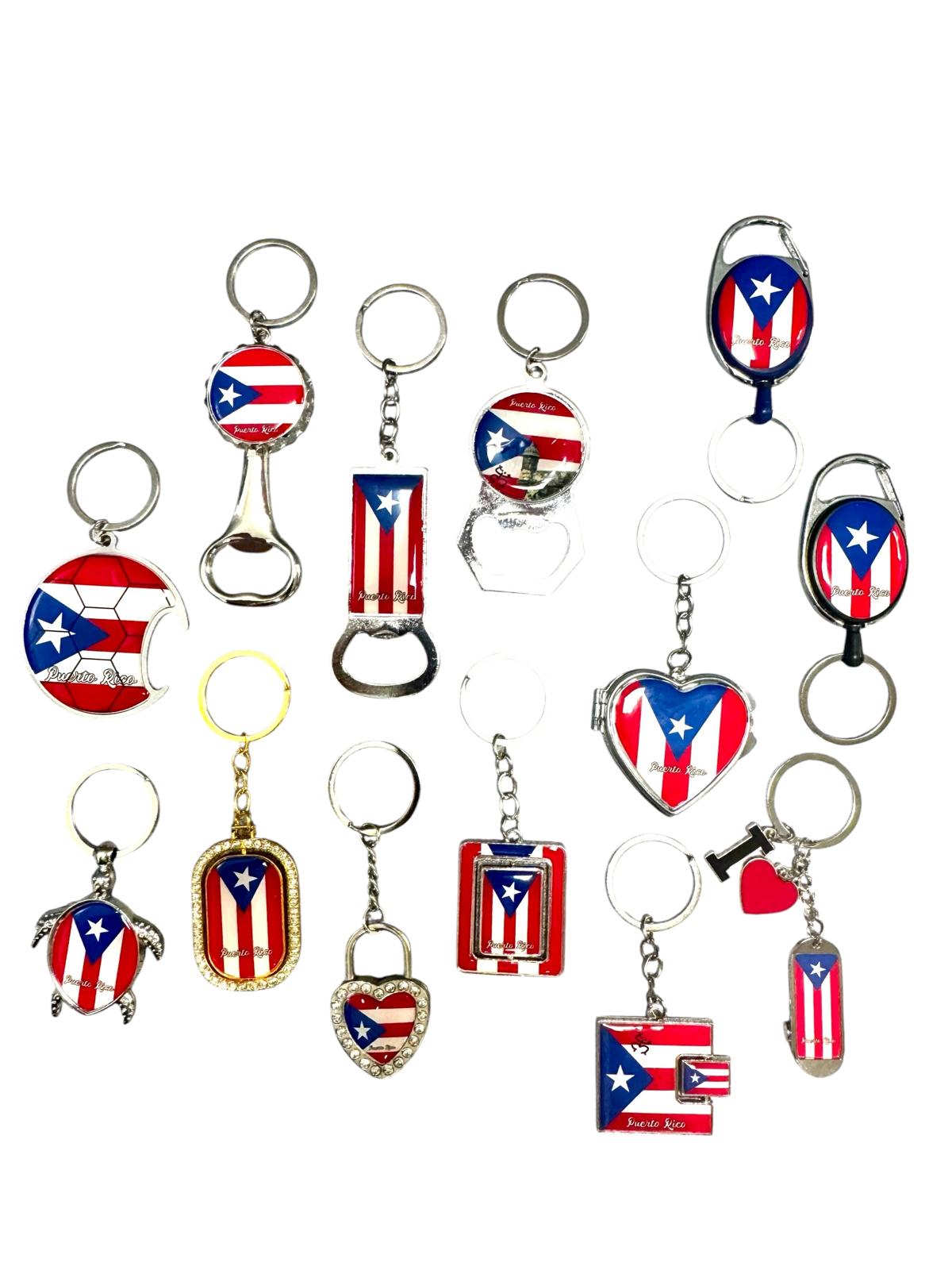 Souvenir - Llaveros de Bandera de Puerto Rico | 13 Estilos