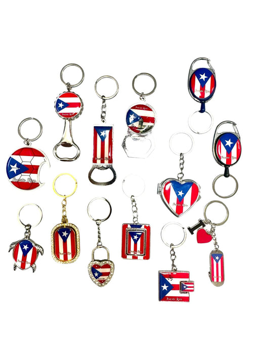 Souvenir - Llaveros de Bandera de Puerto Rico | 13 Estilos