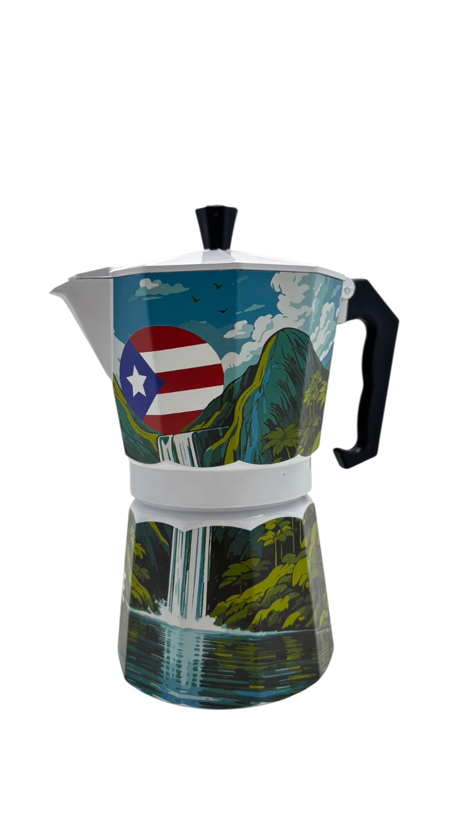 Souvenir - Greca Motivo de Puerto Rico | 6 Tazas, 300 ml (2 Estilos)