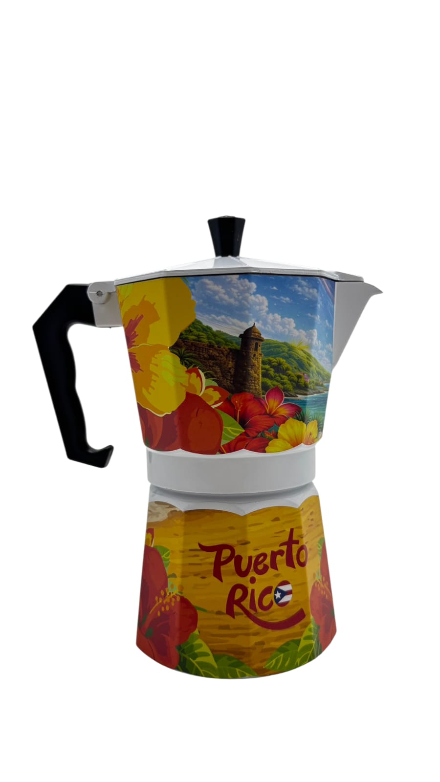 Souvenir - Greca Motivo de Puerto Rico | 6 Tazas, 300 ml (2 Estilos)