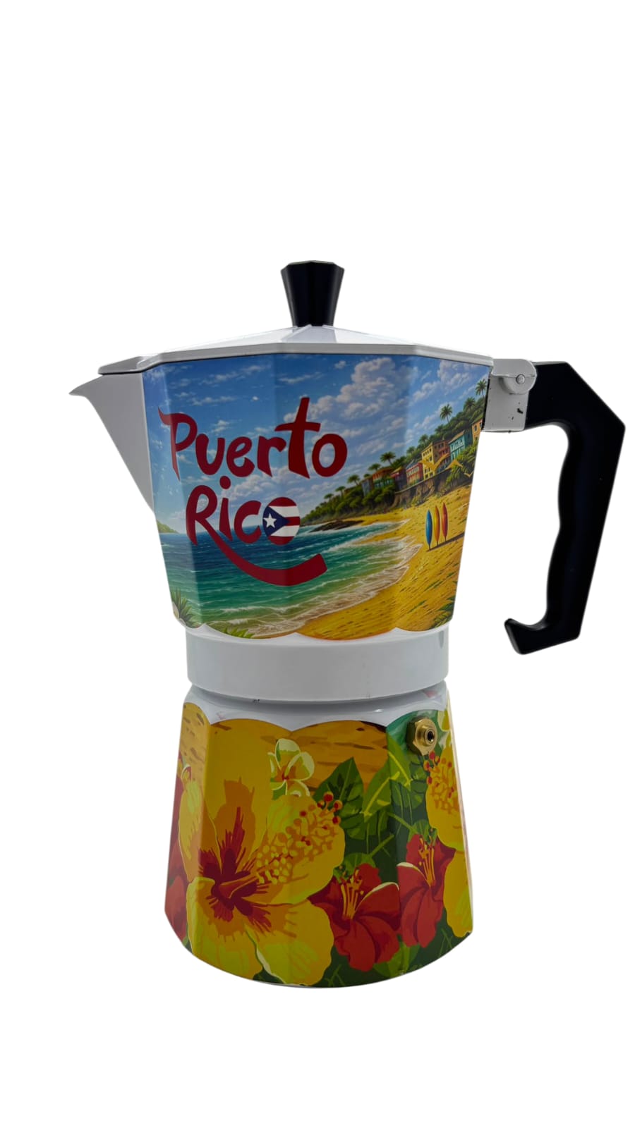 Souvenir - Greca Motivo de Puerto Rico | 6 Tazas, 300 ml (2 Estilos)