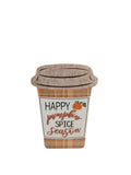Otoño - Coffee Cups Wood Table Decor | 2 Styles, 3.9" x 5.5"