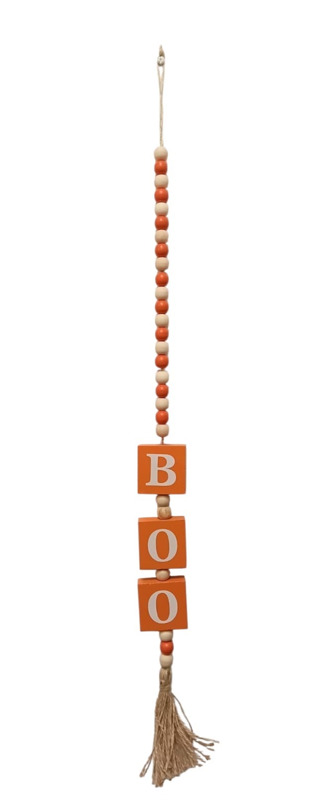 Halloween - Decoración en Soga con Beads de Madera “BOO”