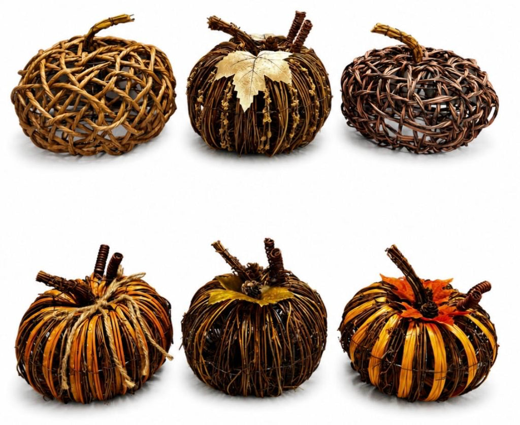 Otoño - Calabazas Rústicas Decorativas | 8" x 7"