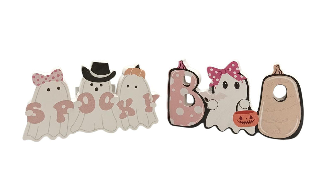 Halloween - Small Wood Ghost Table Decor | 2 Styles