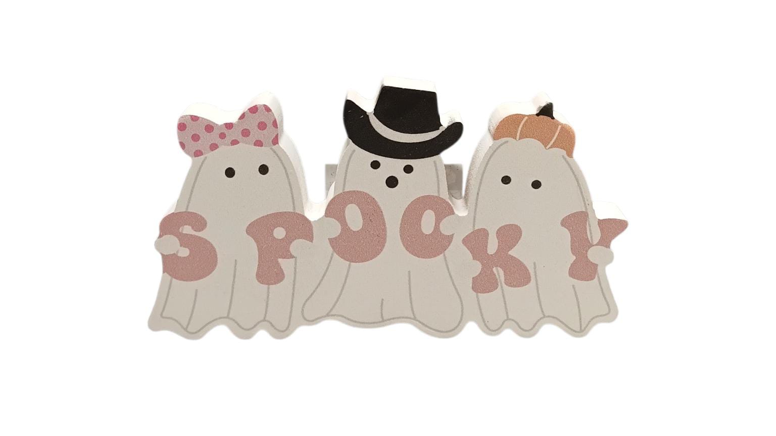 Halloween - Small Wood Ghost Table Decor | 2 Styles