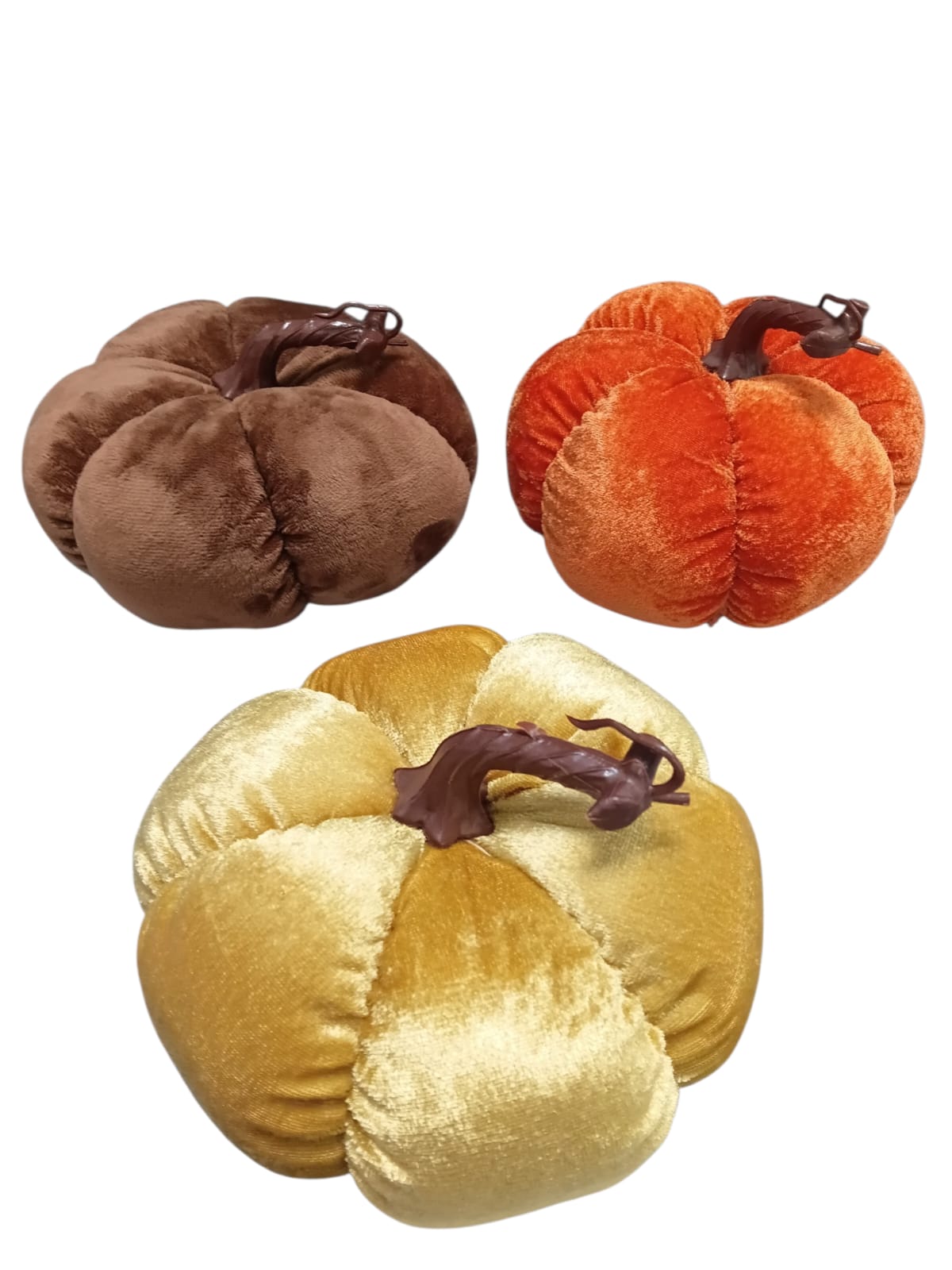 Otoño - Calabazas Decorativas de Terciopelo Suave | 3 Colores