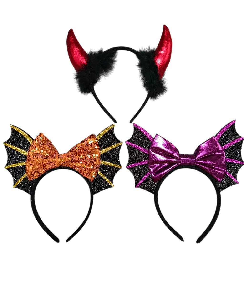 Halloween - Spooky Headbands | Bat Wings & Devil Horns