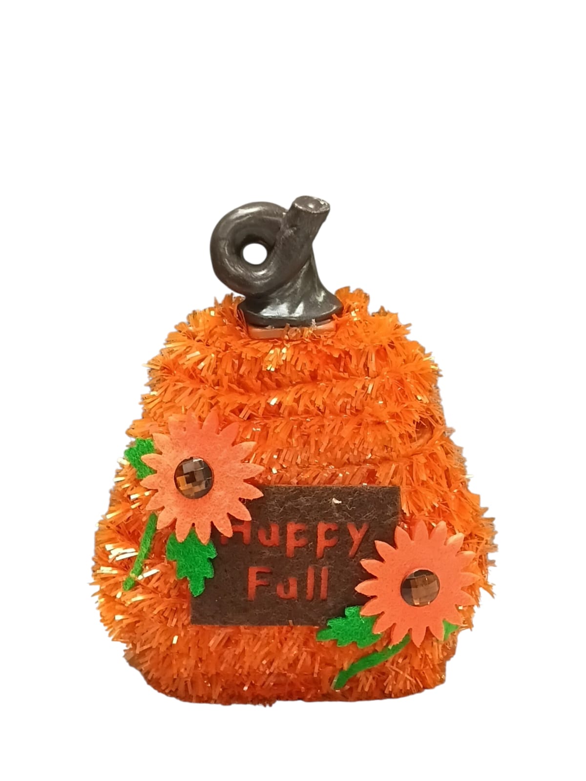 Otoño - Tinsel 3D Pumpkin | 2 Styles 4" x 5"