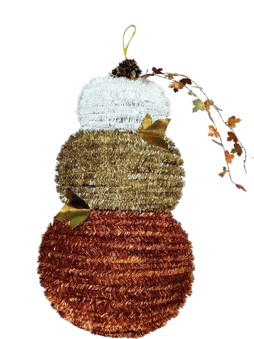 Otoño -  Triple Pumpkin Vertical Hanging Tinsel