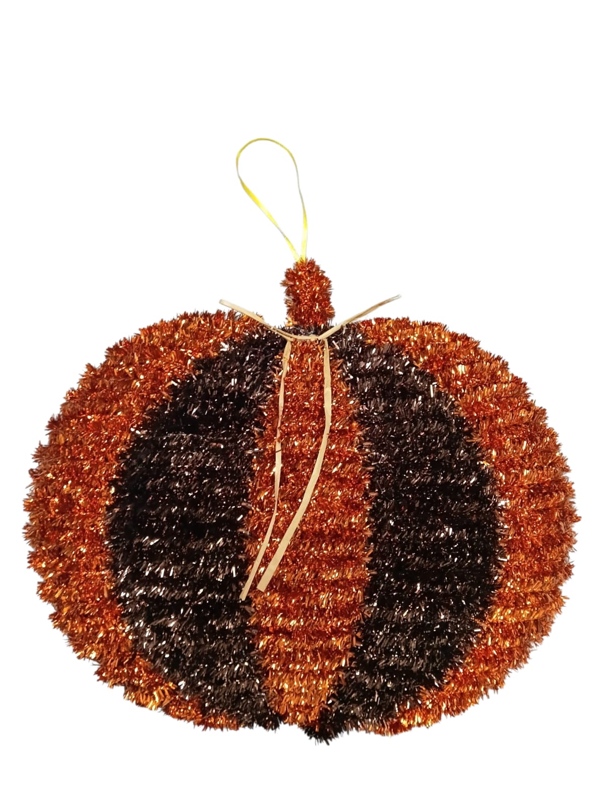 Otoño - Colgante de Calabaza en Tinsel | Naranja & Marrón