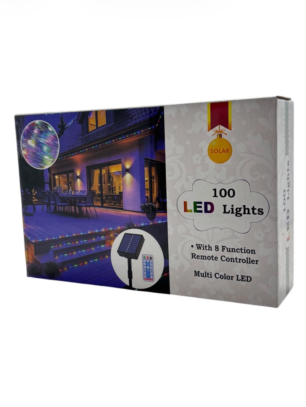 Solar Multicolor Ribbon Lights – 100 LED with 8 Functions