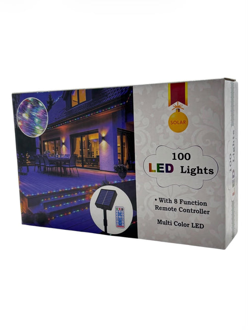 Solar Multicolor Ribbon Lights – 100 LED with 8 Functions