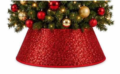 3D Fleece Tree Collar 22" | Acabado Tipo Tinsel (Cubierta para Árbol de Navidad)