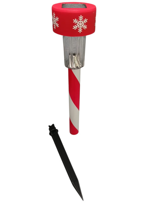 1 Pc Solar LED Christmas Yard Stake | Candy Cane & Snowflakes