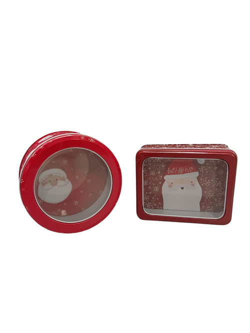 Christmas Treat Box – Aluminum with Clear Lid | 2 Diseños