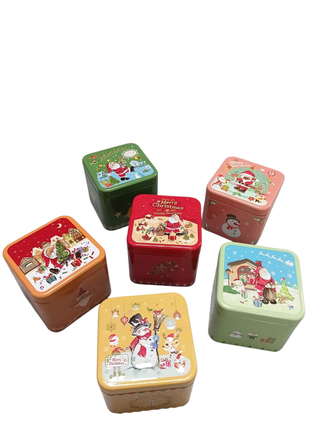 Christmas Treat Box – Forma de Cubo con Tapa | 6 Diseños Navideños