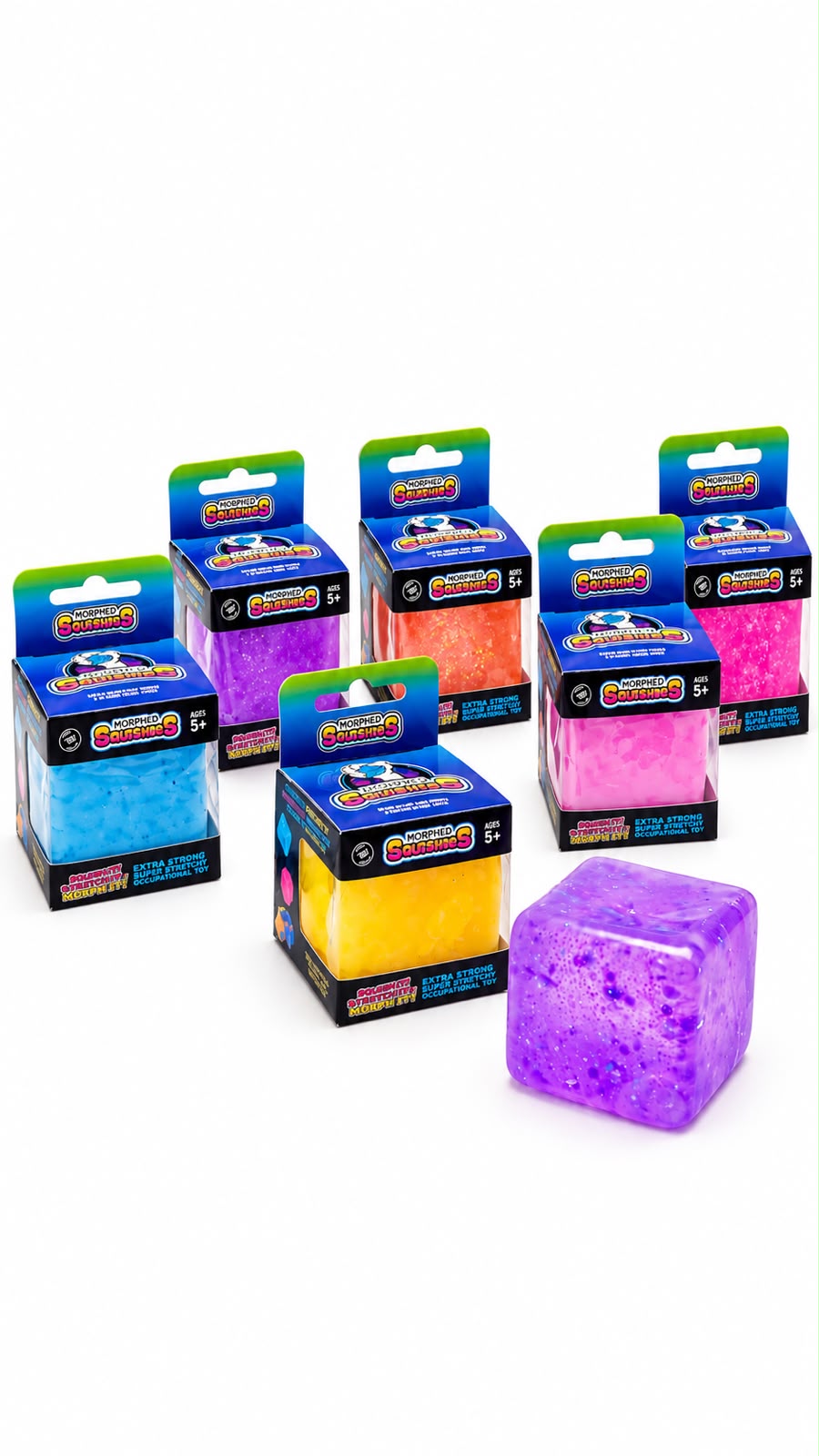 Morph-O Squashers – Squishy Cube | 4 GLITTER COLORS