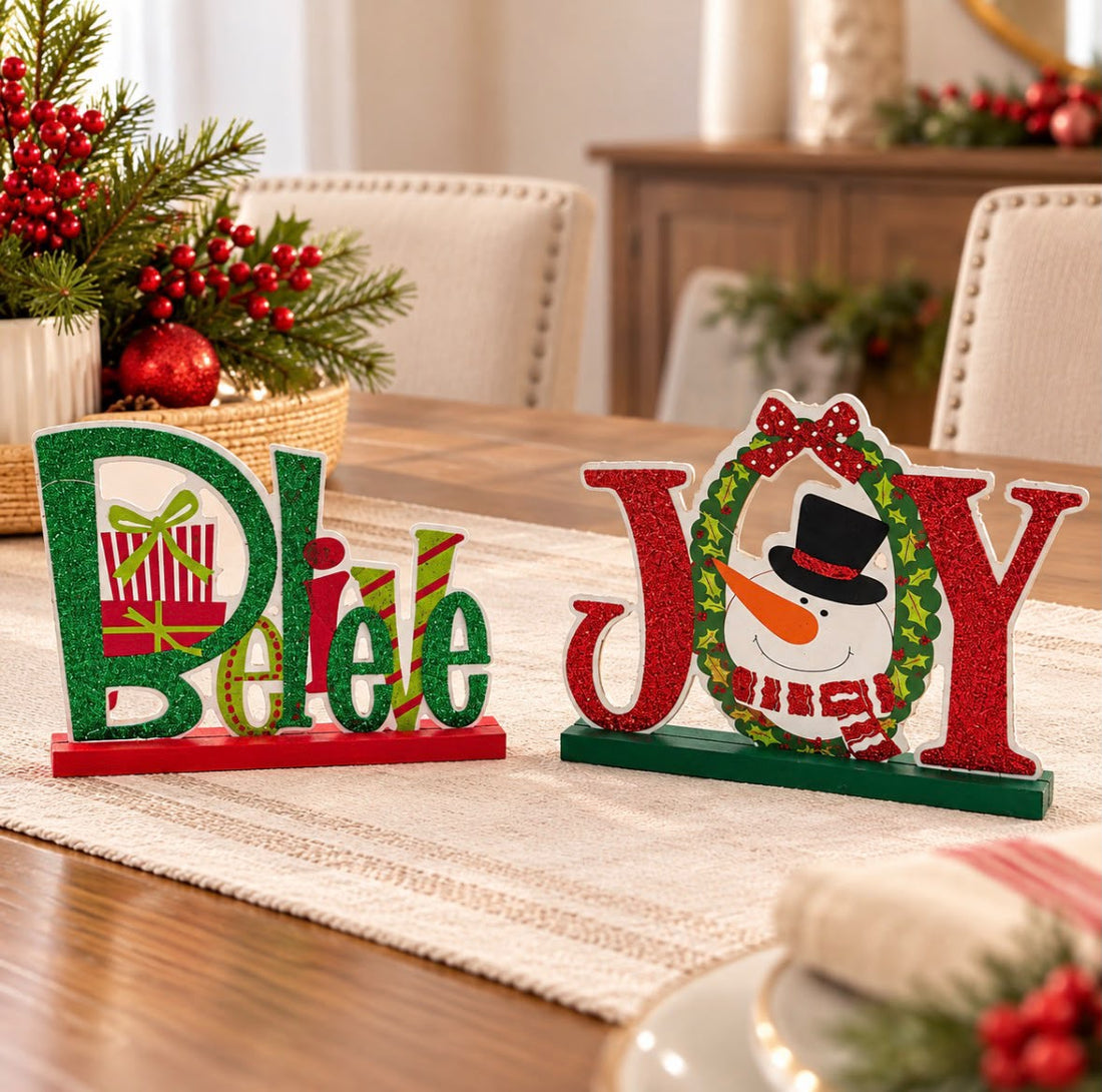 XMAS| Wooden Decor "Believe & Joy" | 7.4" x 5.7"