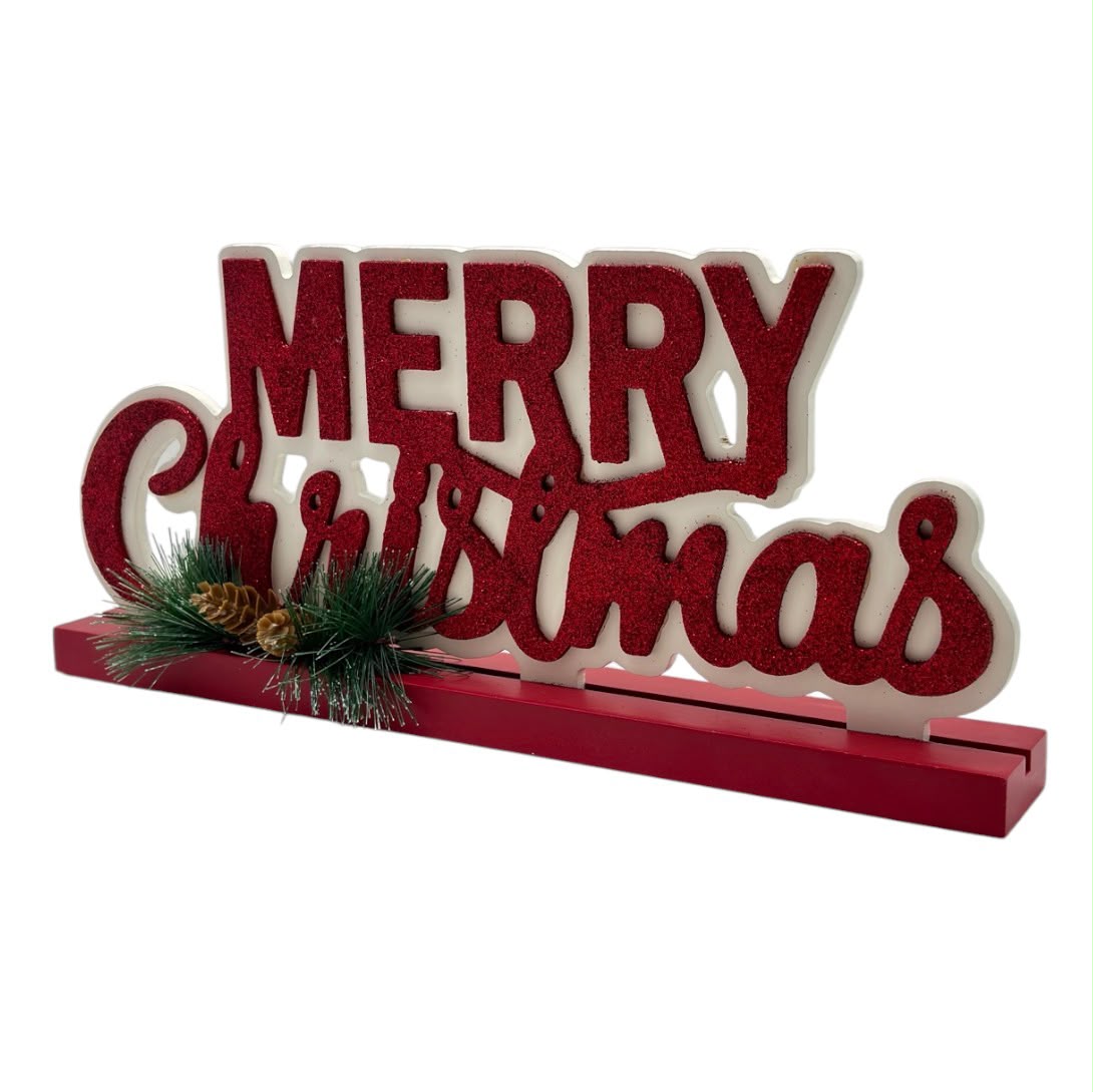 Merry Christmas Tabletop Decor 11.8" x 5.3"