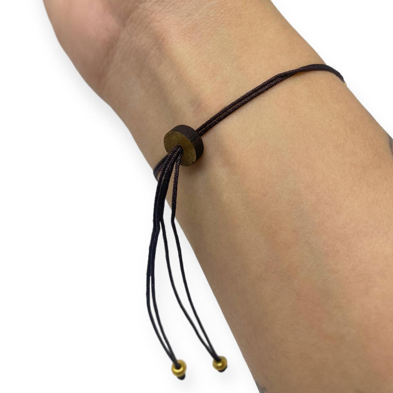 Puerto Rican Crafts - Poppy Bracelet / Black Cord *One Size*