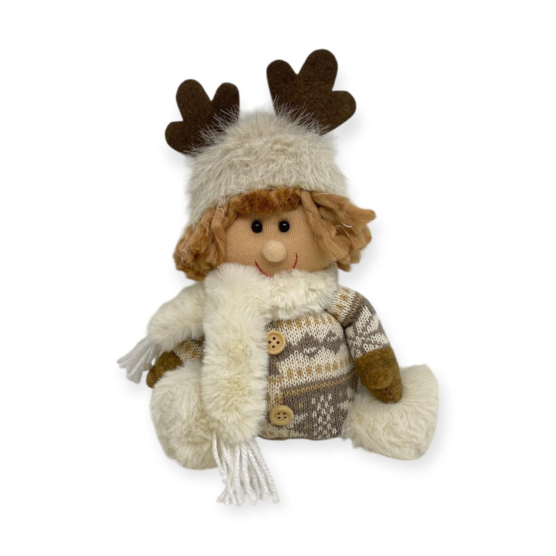 Navidad - Peluches Niña y Niño Sentados - Medianos / Colección Tonos Nude