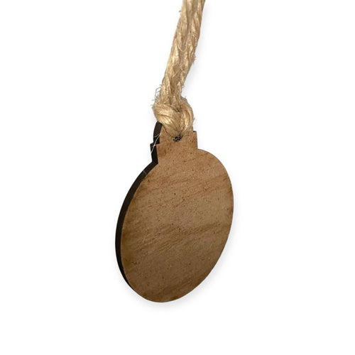 Artesanía en Madera - Mini Ornamento Circular de Tres Reyes Magos con Camello