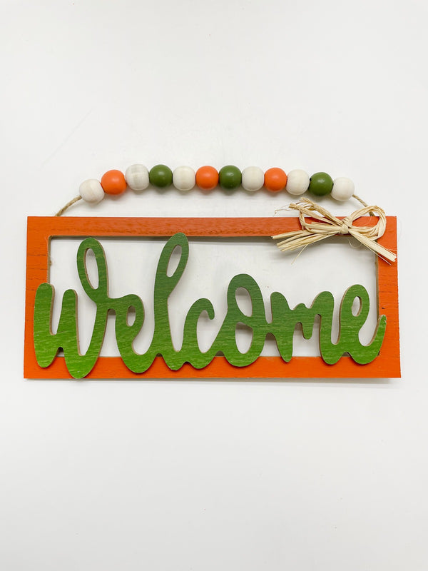 Otoño - Decoración de Pared, Placa con Cuerda en Perlas (2 estilos a escoger)