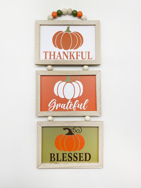 Otoño - Decoración de Pared, Placa de 3 Niveles con Perlas (2 estilos a escoger)