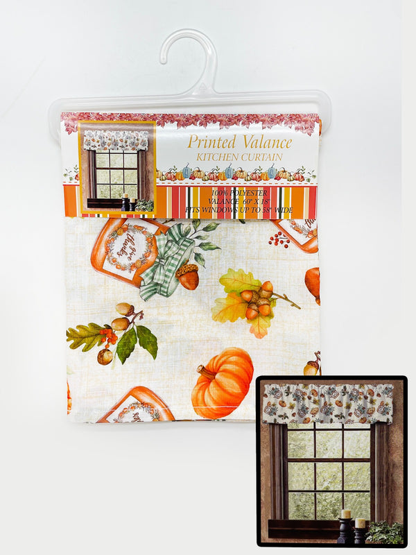 Otoño - Cortina de Cocina 'VALANCE' con Estampado (Variedad a escoger)