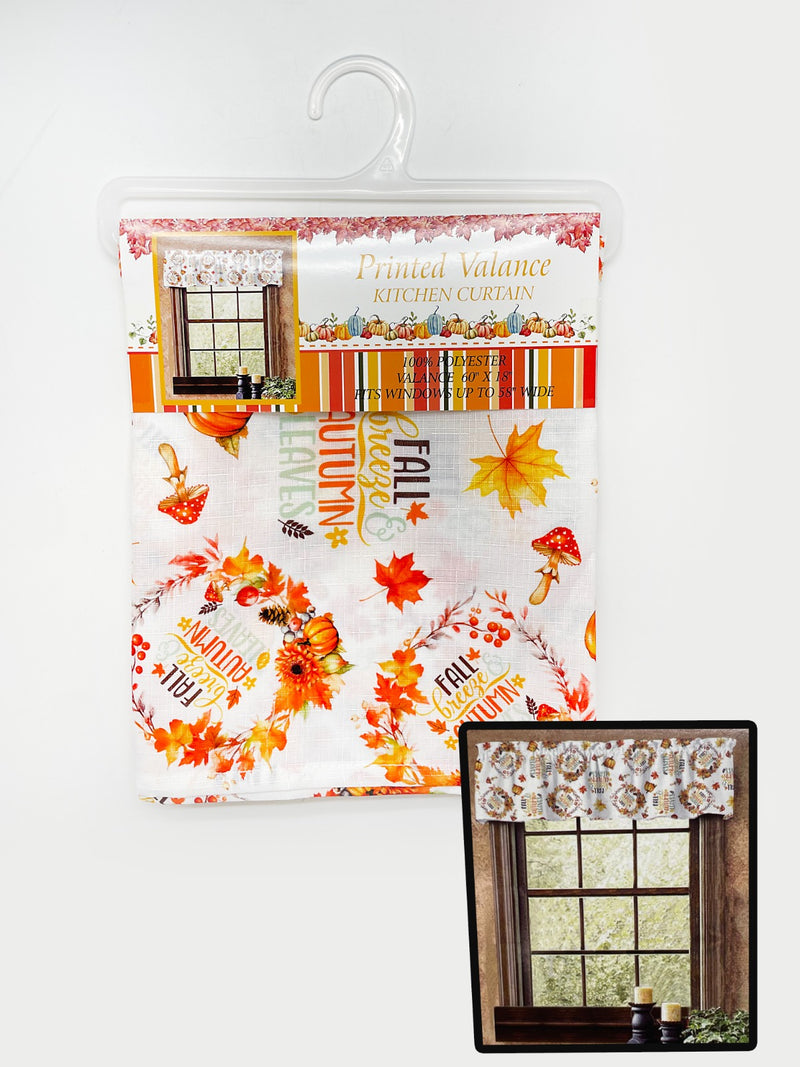 Otoño - Cortina de Cocina 'VALANCE' con Estampado (Variedad a escoger)