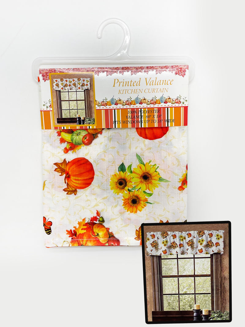Otoño - Cortina de Cocina 'VALANCE' con Estampado (Variedad a escoger)