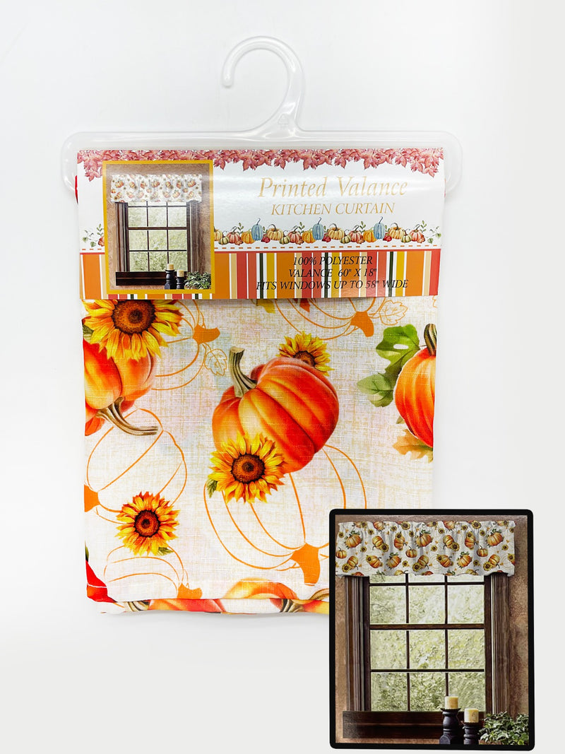 Otoño - Cortina de Cocina 'VALANCE' con Estampado (Variedad a escoger)