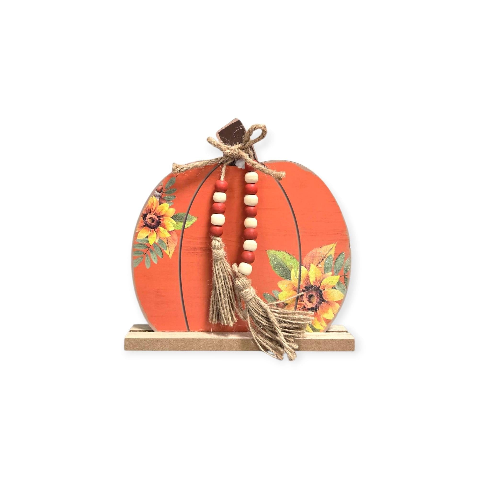 Otoño - Placa Decorativa en Madera de Calabaza | 2 Estilos