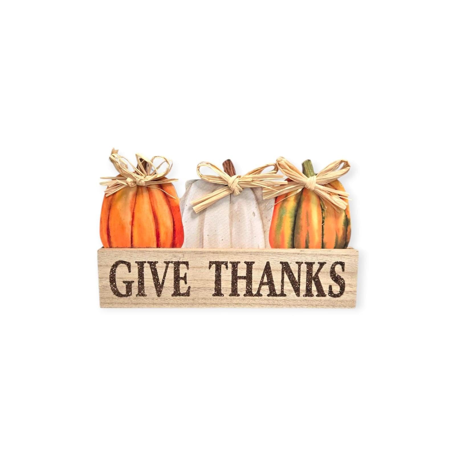 Otoño - Decoración de Mesa en Madera | Calabazas 5.1''x 8.3'' (3 Estilos a escoger)