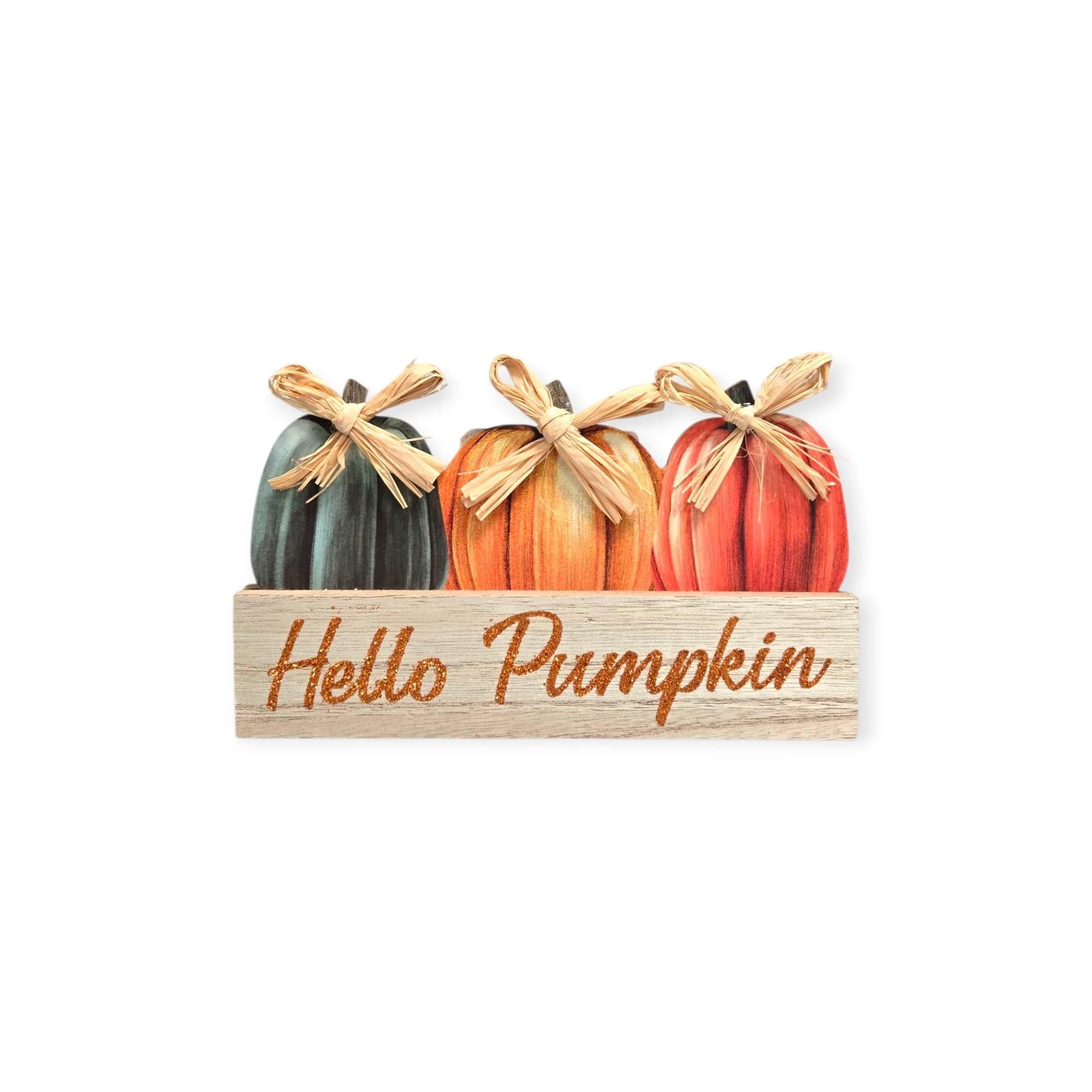 Otoño - Decoración de Mesa en Madera | Calabazas 5.1''x 8.3'' (3 Estilos a escoger)