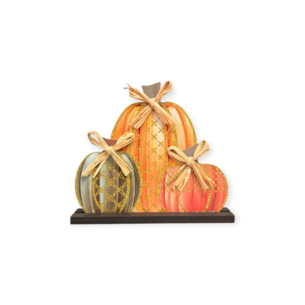 Otoño - Decoración de Mesa en Madera, Calabazas (2 estilos a escoger)